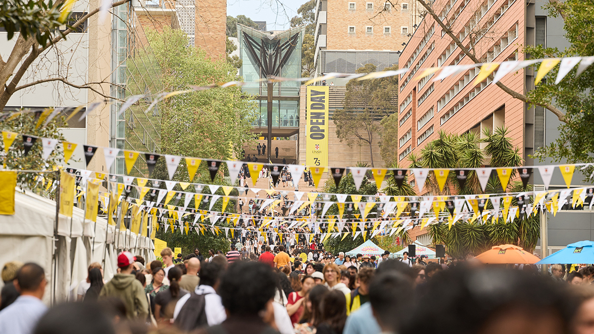 View towards Scientia building on Open Day 2024