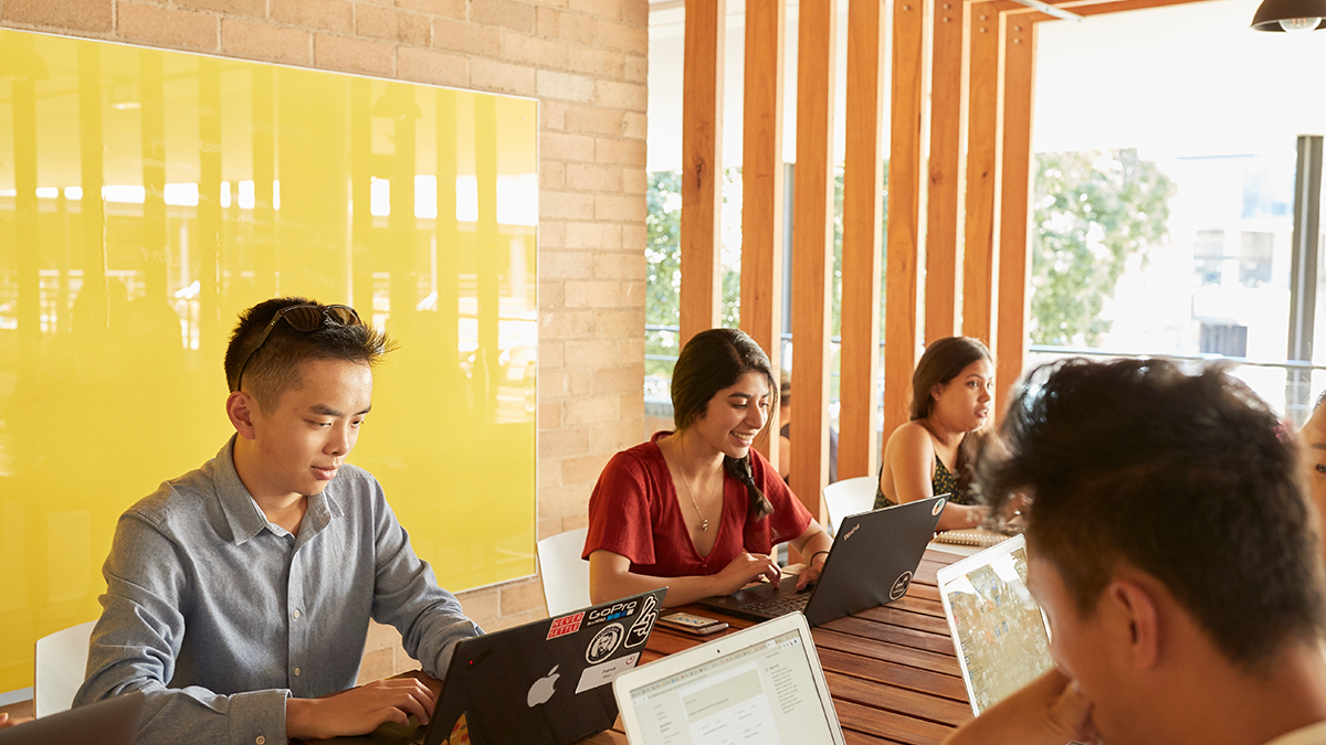 Students studying