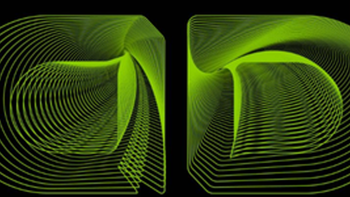 Abstract graphic in neon green against a black background