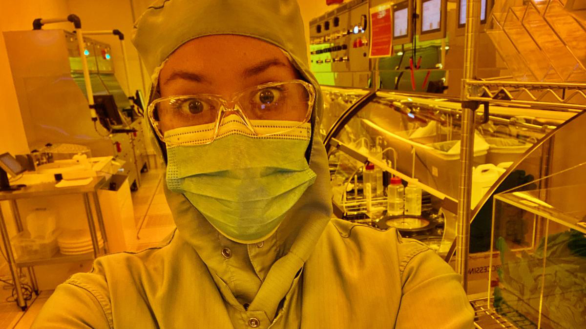 Dr Giulia Silvani in the lab