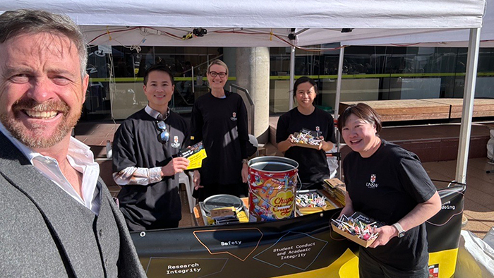 Vice-Chancellor Attila Brungs with staff at Open Day