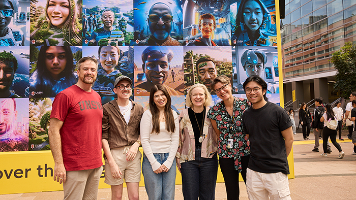 UNSW student ambassadors with Vice-Chancellor Attila Brungs and Vice President Societal Impact, Equity and Engagement Verity Firth