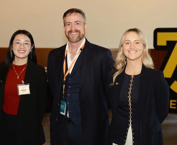 UNSW Vice-Chancellor and President Professor Attila Brungs with third year Commerce student Angela Le and sixth year Medicine student Emily Thomson.