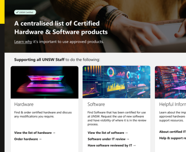 Screenshot of the Certified Technology Product Service homepage