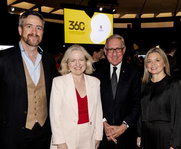 Vice-Chancellor and President Attila Brungs, Vice-President Societal Impact, Equity and Engagement Verity Firth, Chancellor David Gonski and Lindsay Robinson at the 360 Impact event